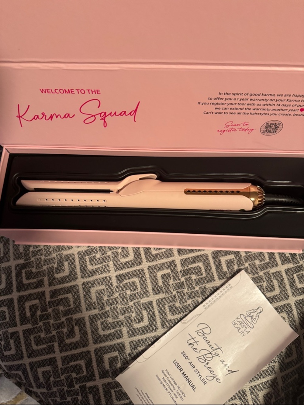 Pink & Gold Hair Straightener - 1” Flat Iron